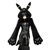 Umbreon Kigurumi Cosplay Bodysuit with Paws Hoodie Anime Costume - Halloweez